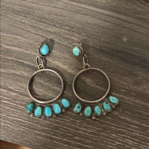 Handmade Turquoise Silver Earrings